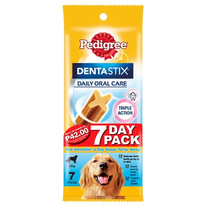 เพดดิกรี® ขนมขัดฟันหมาเดนต้าสติก® สุนัขพันธุ์ใหญ่ 1.8 ก./112 ก./261 ก./270 ก. 