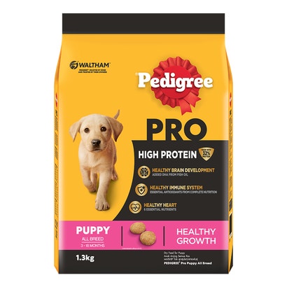 เพดดิกรี® โปร อาหารเม็ดสุนัข High Protein สำหรับลูกสุนัขทุกสายพันธุ์ 1.3 กก./2.7 กก./8 กก. 
